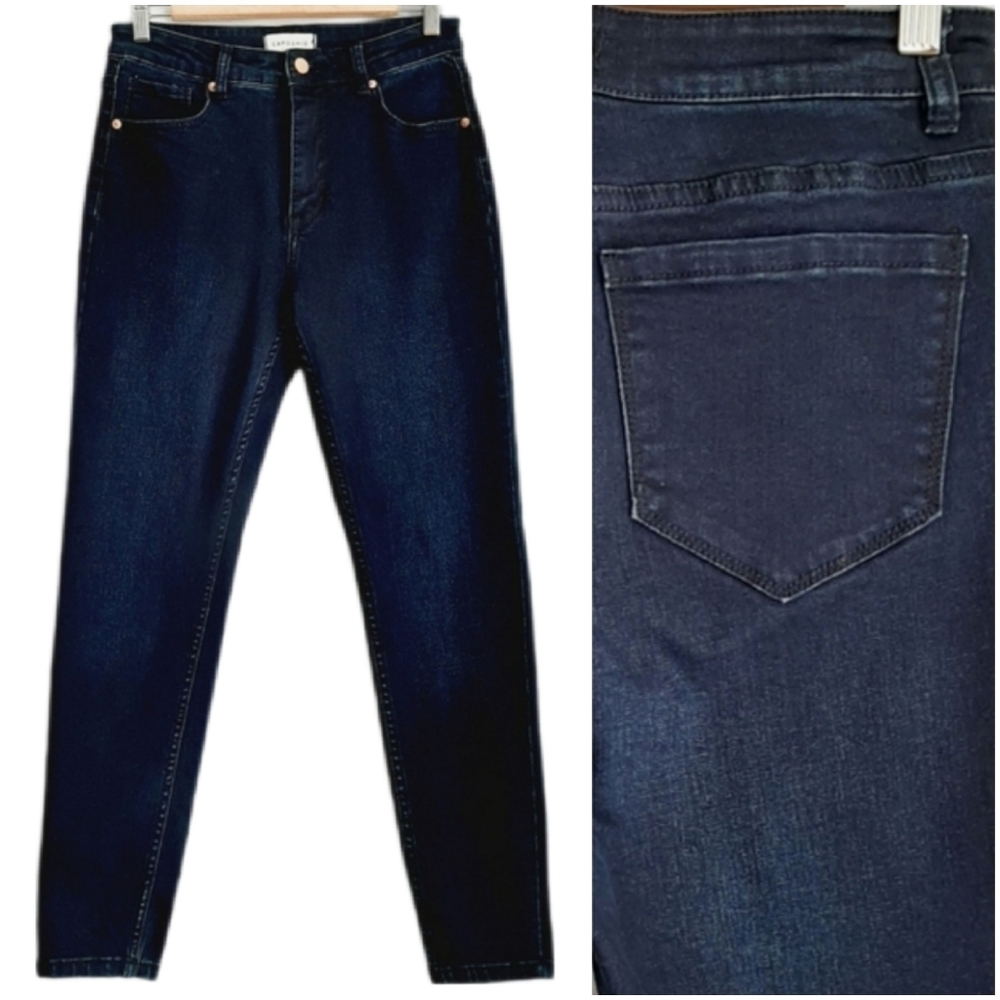 🍒 Caposhie High Rise Skinny Stretch Dark Blue Jeans Sz 27